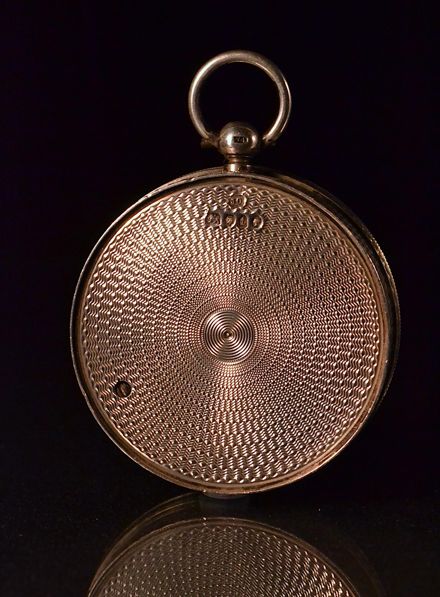 English Victorian Silver Pocket Barometer