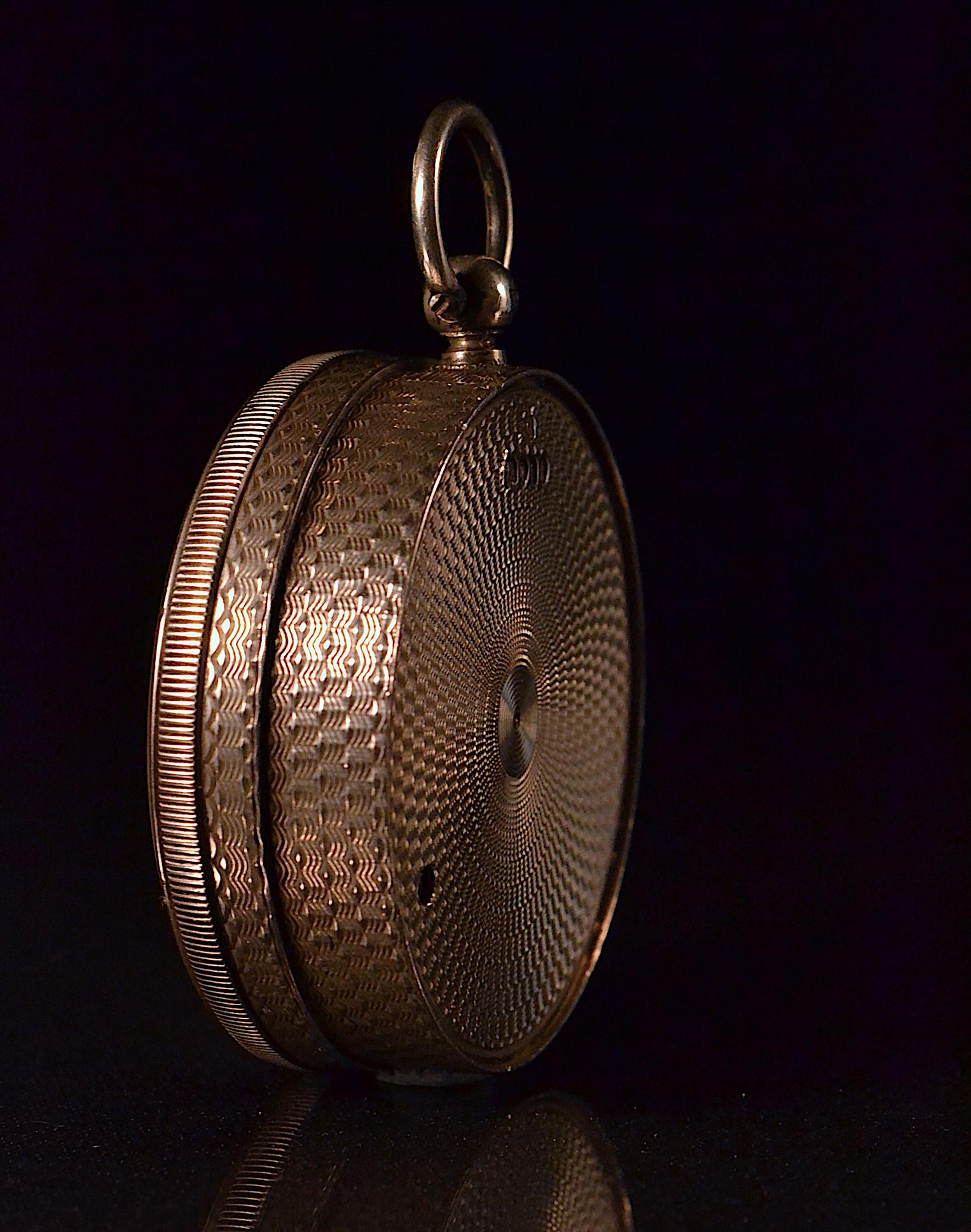 Cast Victorian Silver Pocket Barometer