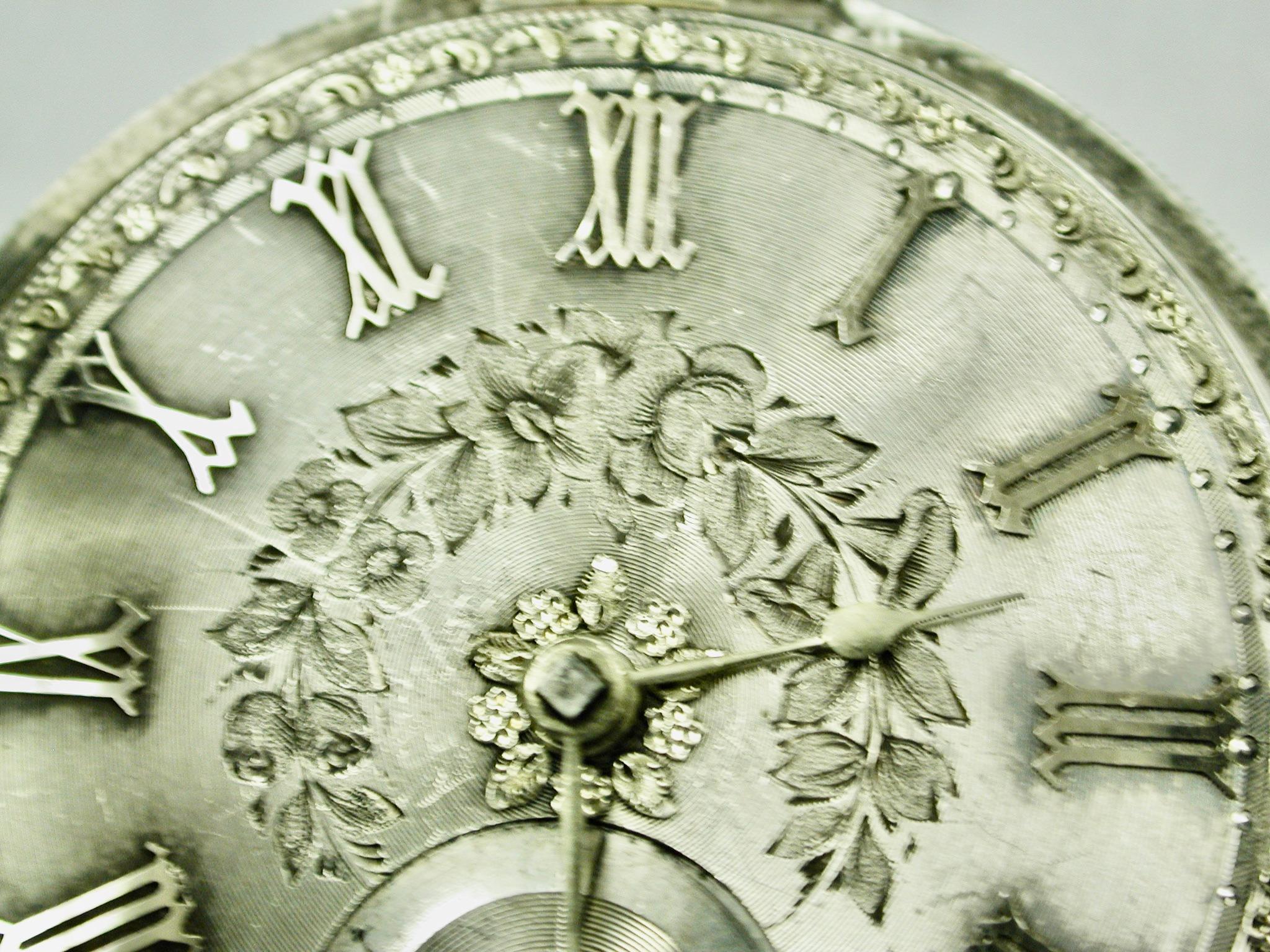 antique silver ladies pocket watch