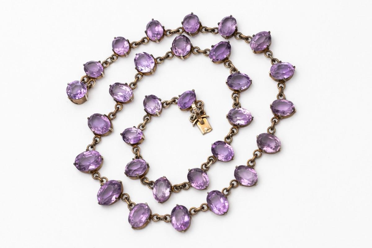 Collana vittoriana in argento rivière con ametiste, Scandinavia, fine XIX secolo in vendita 1