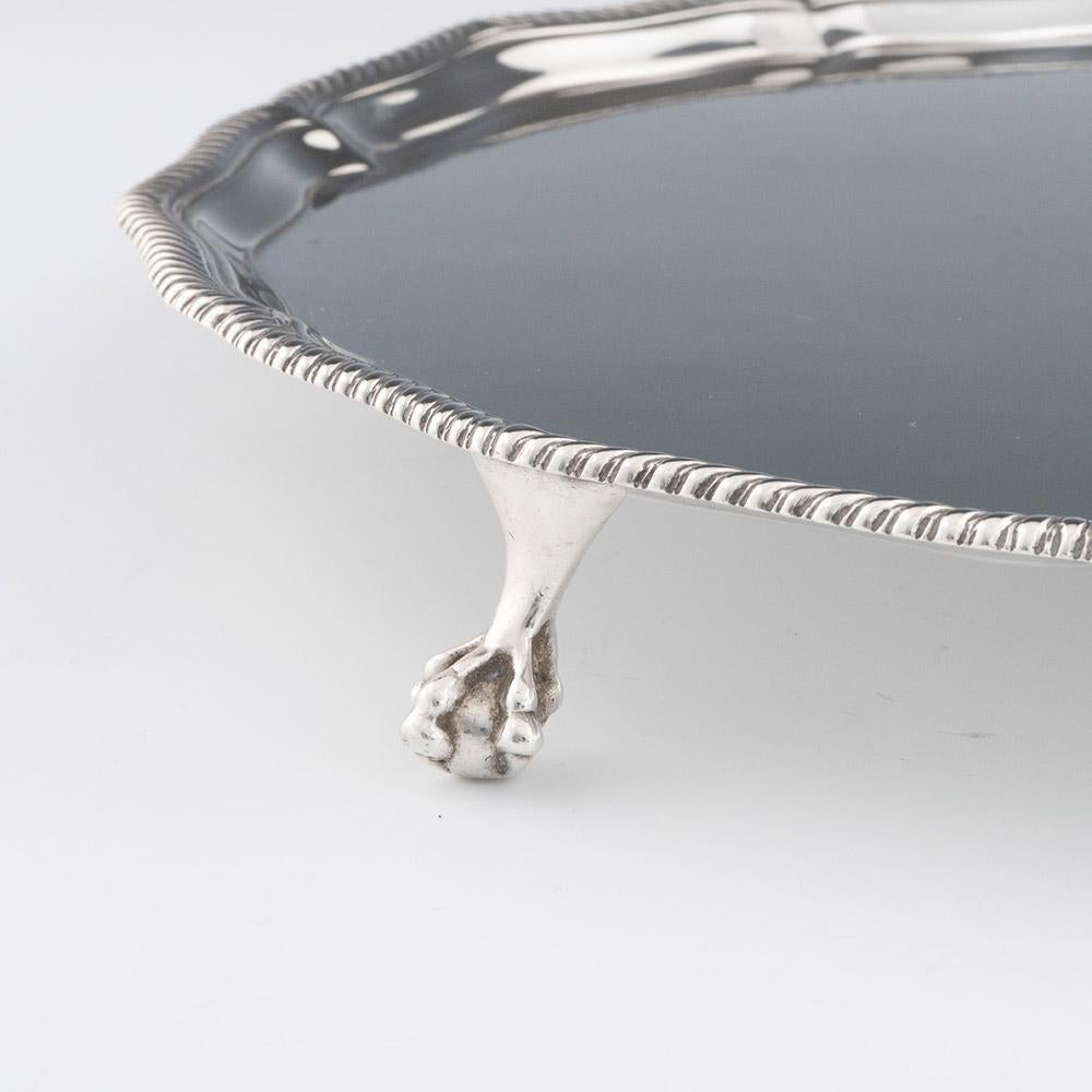 Victorian Silver Salver with Clan Murray Crest London 1897 1