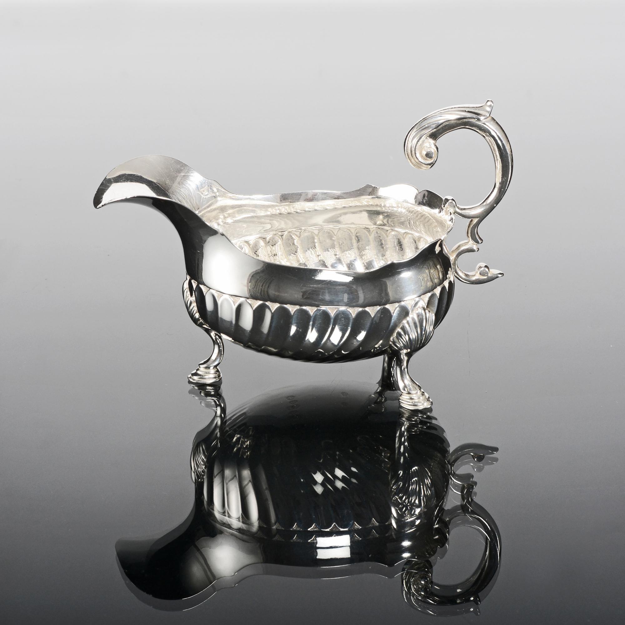 English Victorian Silver Sauce Boat For Sale