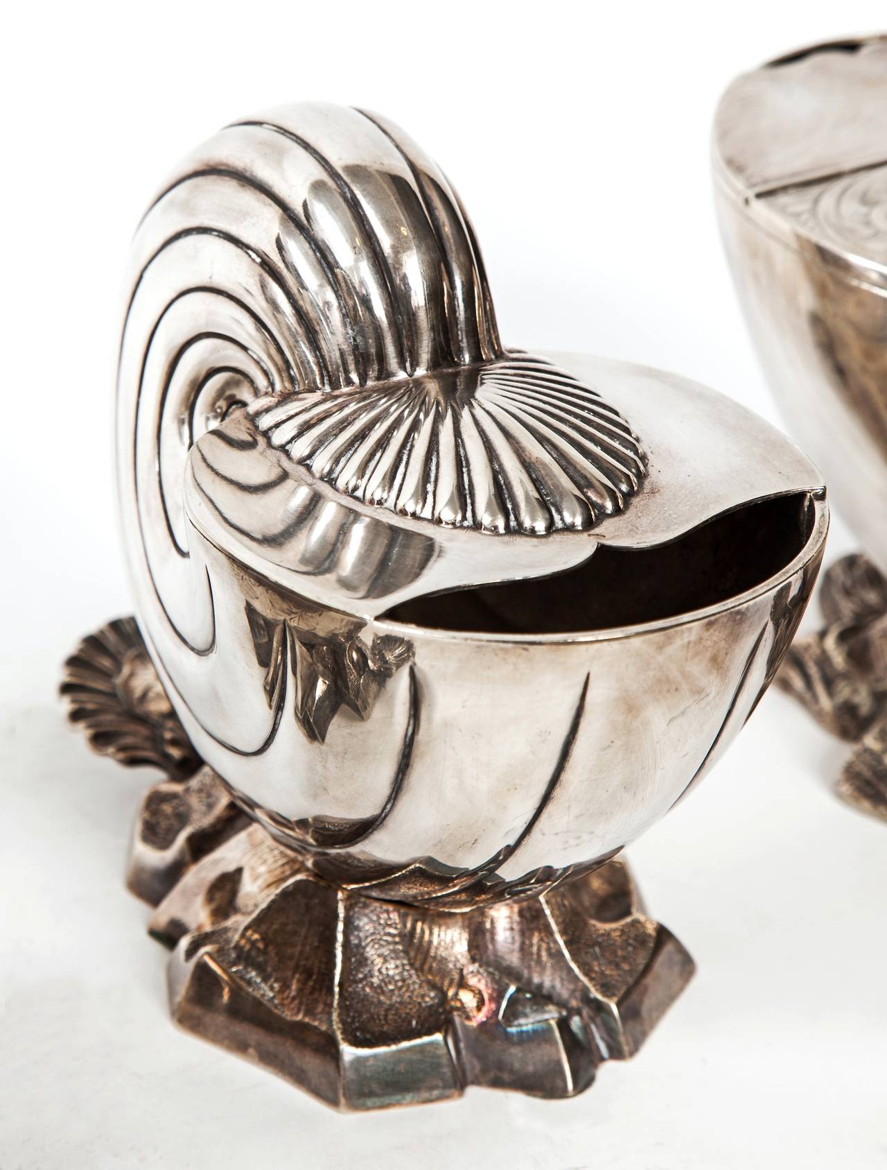Late 19th Century Victorian Silver Shell Spoon Warmers For Sale