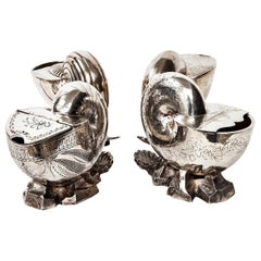 Antique Victorian Silver Shell Spoon Warmers
