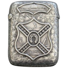 Victorian Silver "Sporting" Vesta Case by George Randle, Birmingham, 1889