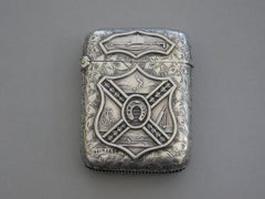 Victorian Silver "Sporting" Vesta Case by George Randle, Birmingham, 1889
