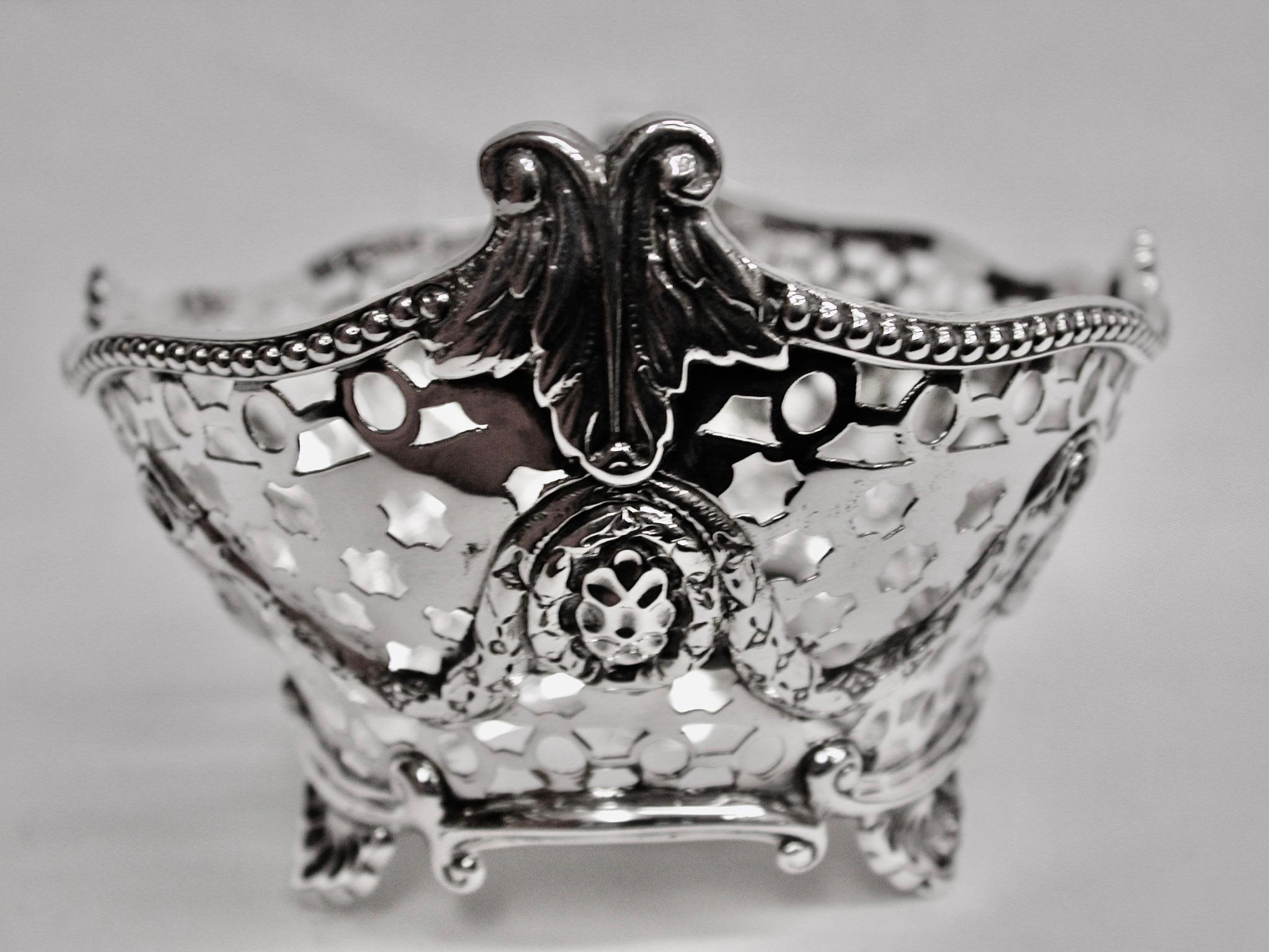 Late 19th Century Victorian Silver Sweet Dish, Dated 1898, Assayed in London Charles Stuart Harris For Sale