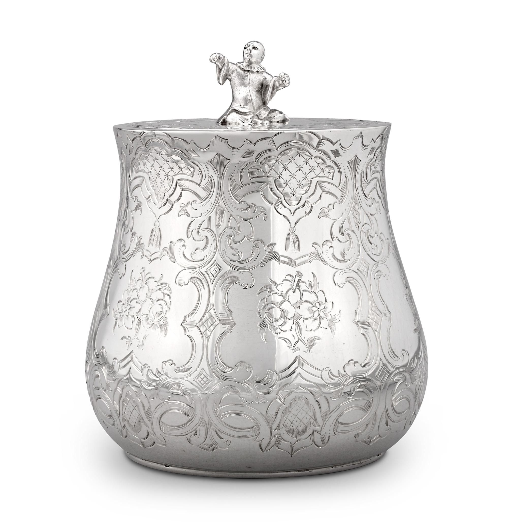English Victorian Silver Tea Caddies by Charles Thomas Fox & George Fox For Sale