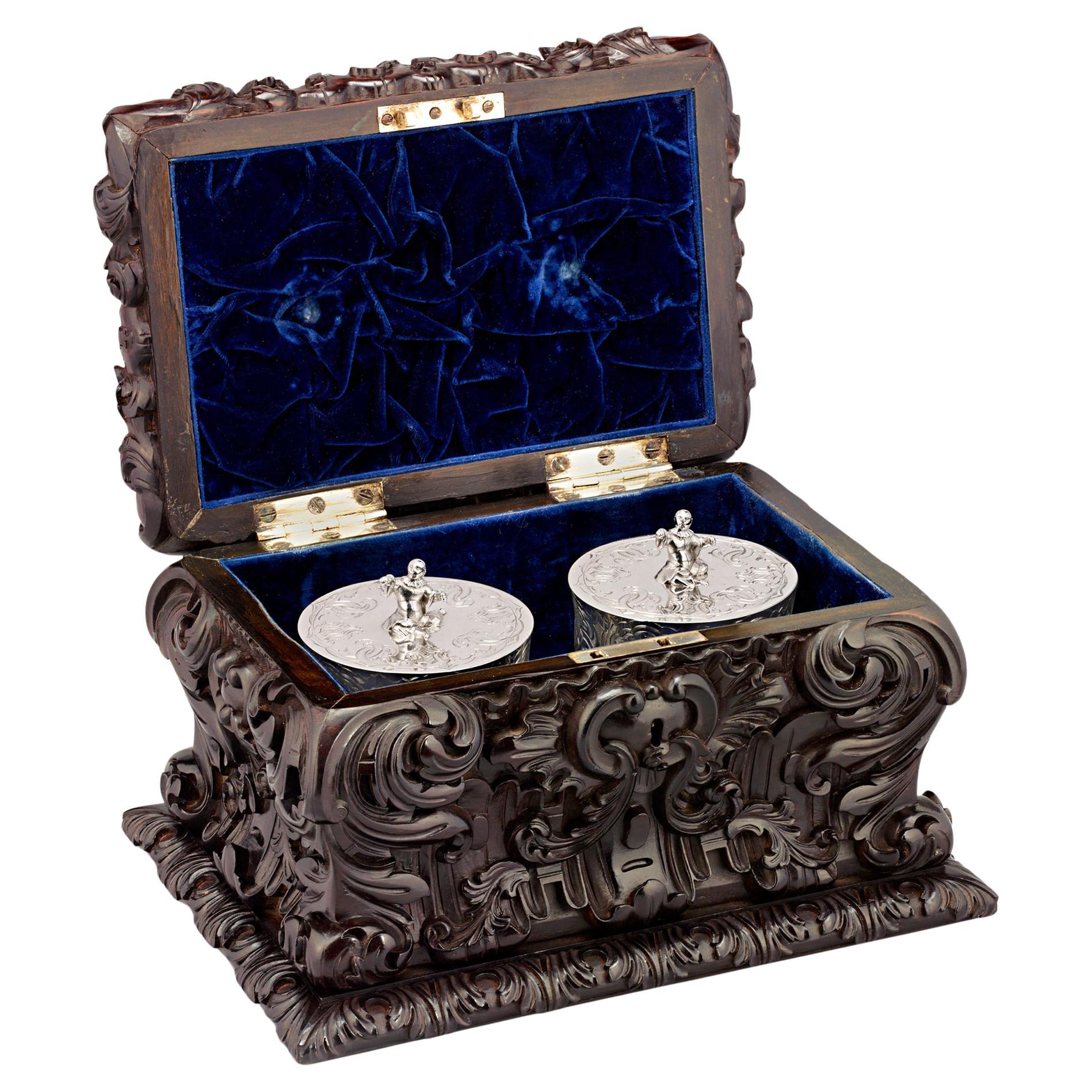 Victorian Silver Tea Caddies by Charles Thomas Fox & George Fox For Sale