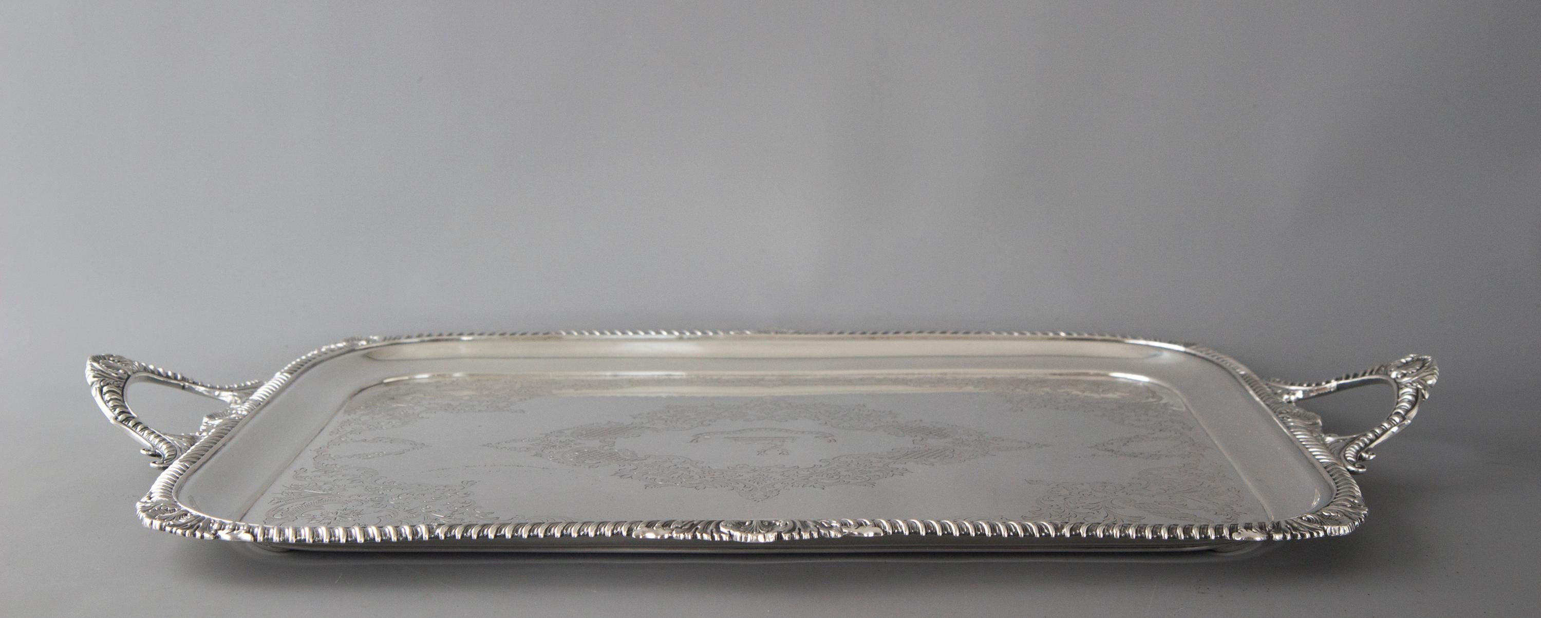 Victorian Silver Tea or Drinks Tray, Sheffield, 1899 by Atkin Brothers 3
