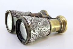 Victorian silver theatre binoculars with relief garlands