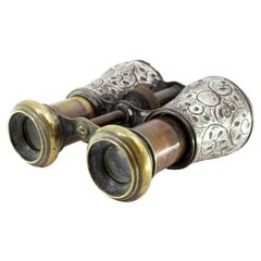 Victorian silver theatre binoculars with relief garlands