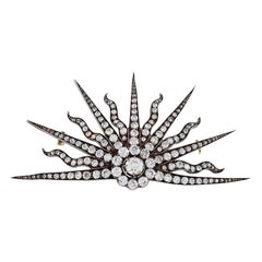 Victorian Silver-Topped Gold and Diamond Brooch