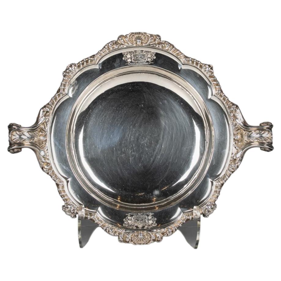 Victorian Silver Two-Handled Serving Dish