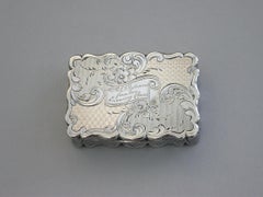 Victorian Silver Vinaigrette "A Present for Mrs Spottiswood Birmingham, 1863