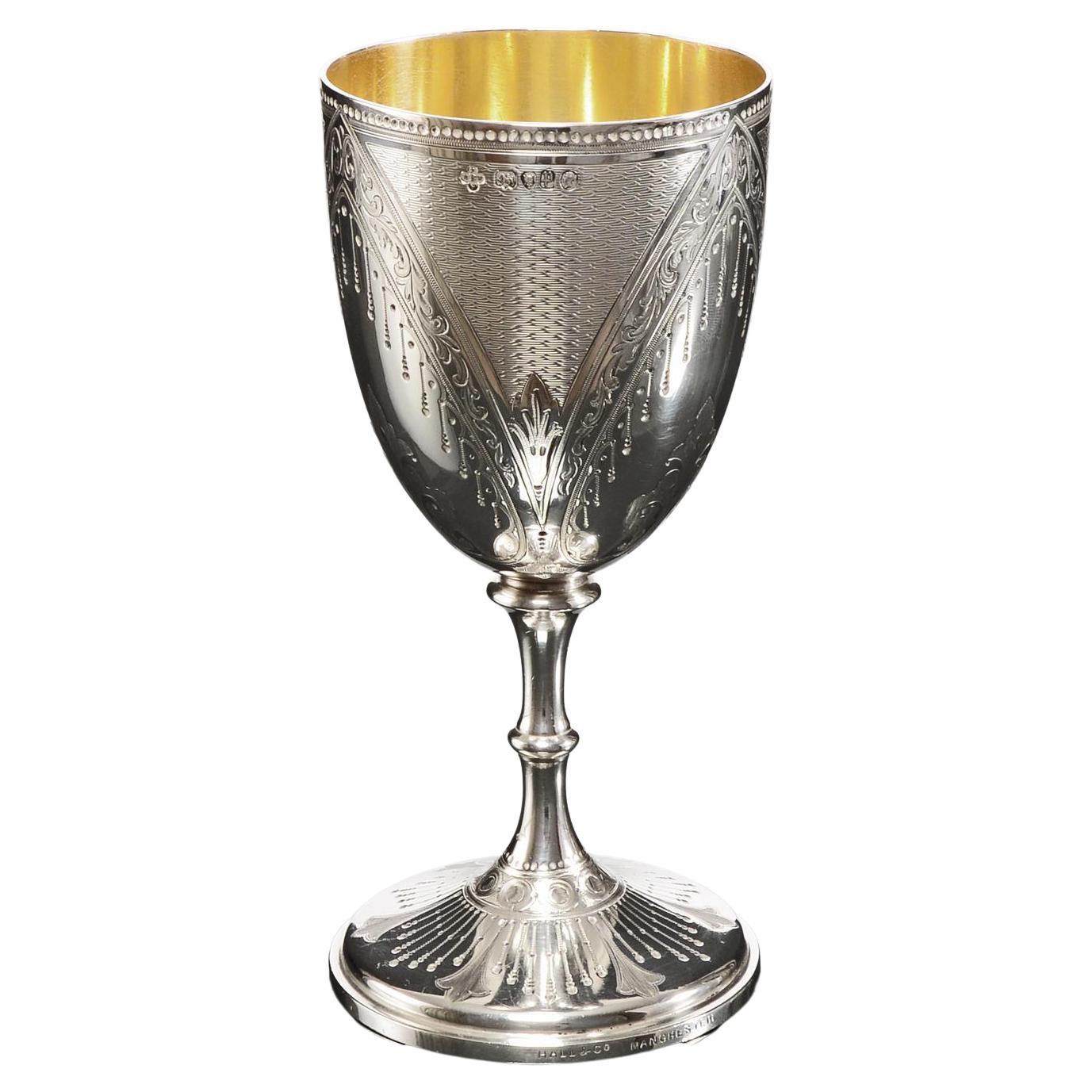 Victorian Silver Wine Goblet