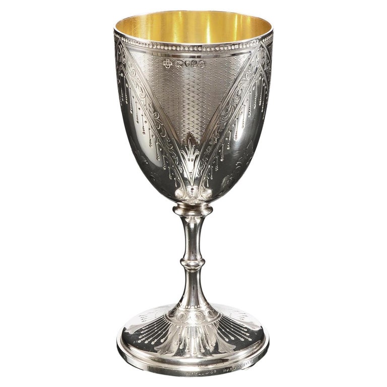 Victorian Silver Wine Goblet For Sale