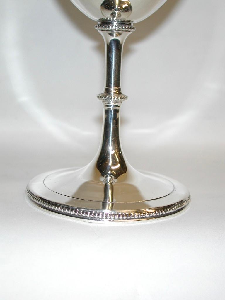Sterling Silver Victorian Silver Wine Goblet with Bead Edges, London, Alfred Ivory, 1875