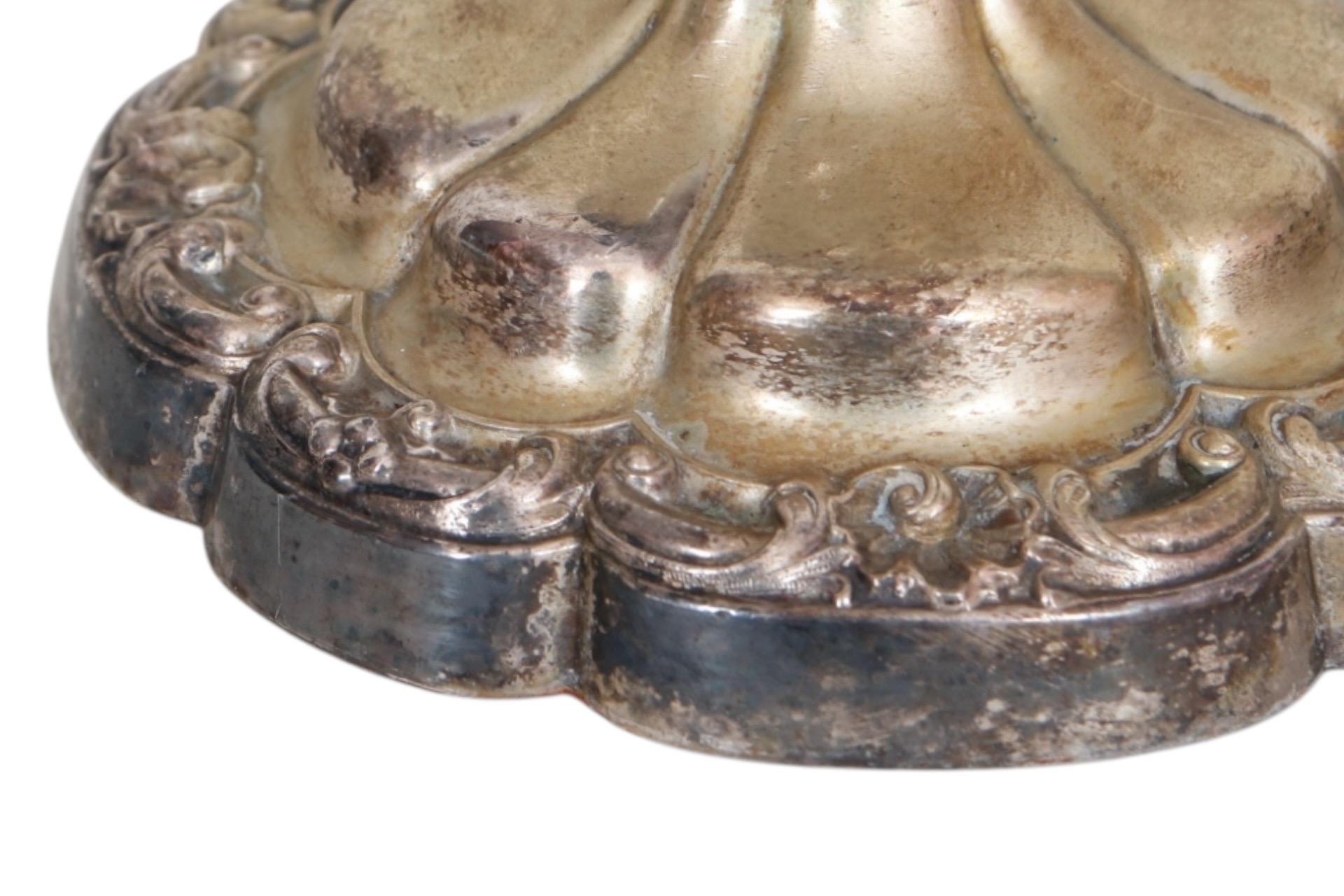 19th Century Victorian Silverplate Candlestick Holders - a Pair For Sale