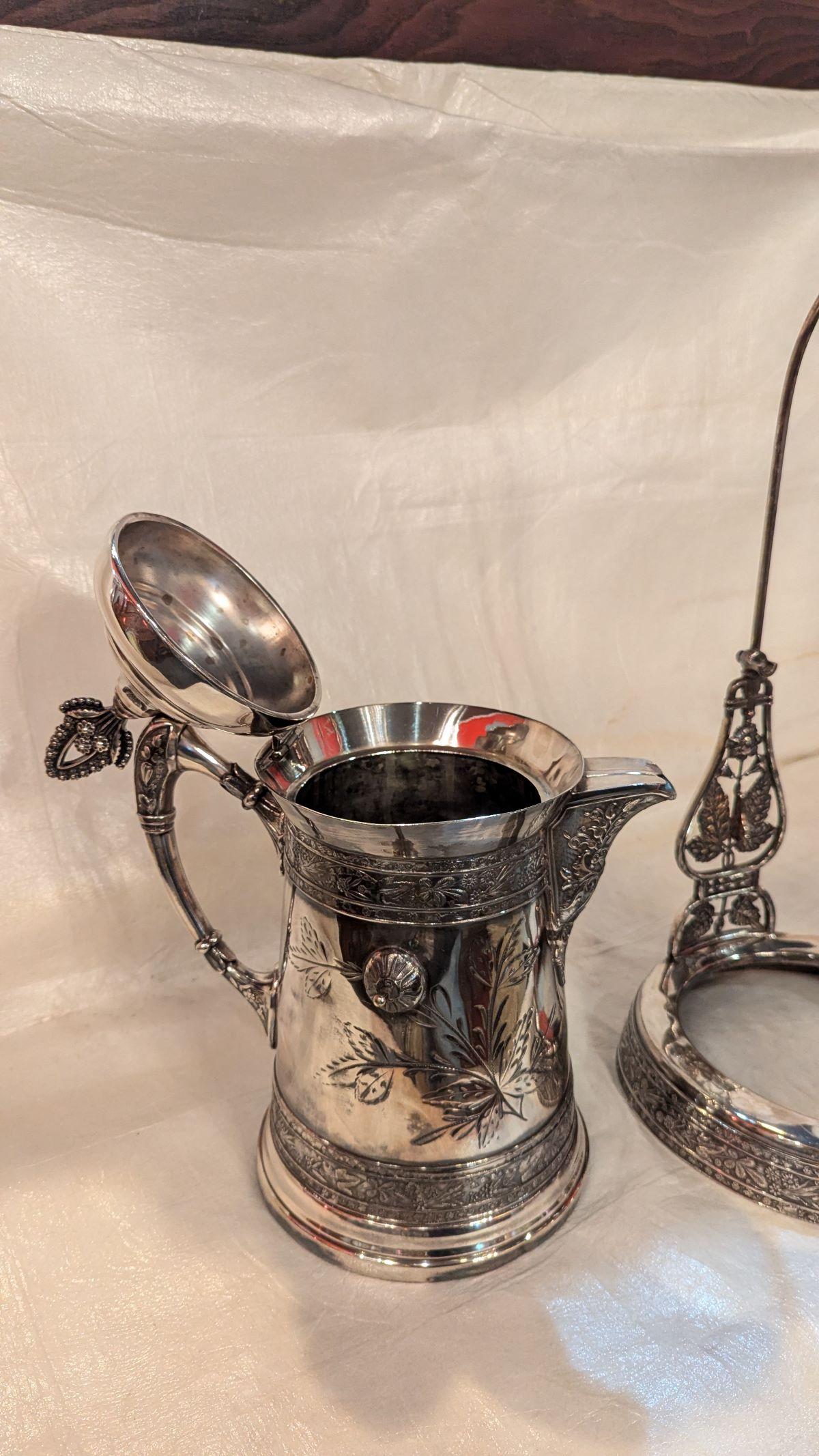 Victorian Silverplate Tipper, holder, cup For Sale 2