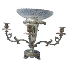 Victorian Silverplated Epergne circa 1890 with 4 Arms Grape Motif '#6195'