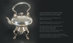 Victorian Silverplated Kettle on Stand & Burner Maker's Mark For Ellington & Co.