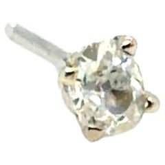 Victorian Single Diamond Stud Earring Mined .16ct Old Mine Cushion Original 1860