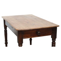 Victorian Single Drawer Solid Pine Kitchen Farmhouse Country Table