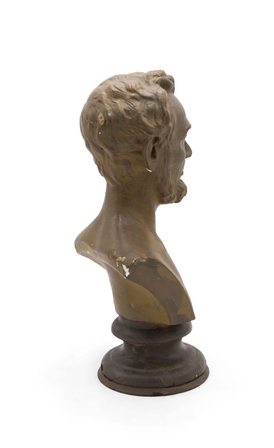 Viktorianische kleine Gipsbüste von Lincoln im Angebot 1