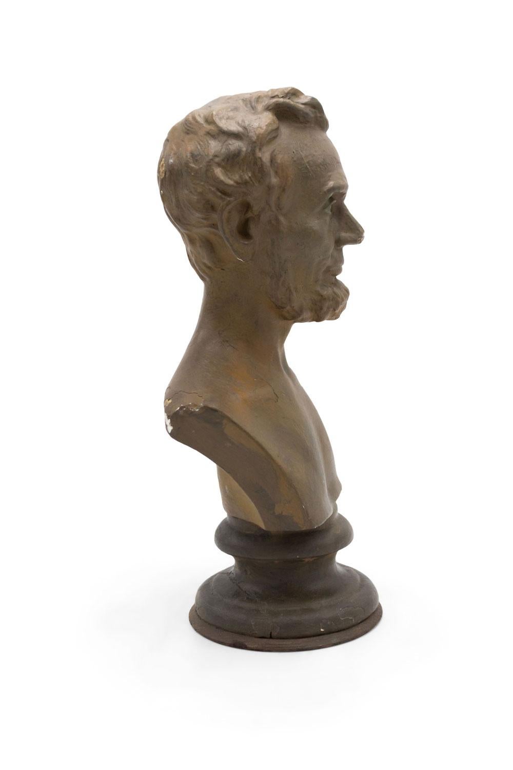 Viktorianische kleine Gipsbüste von Lincoln im Angebot 2