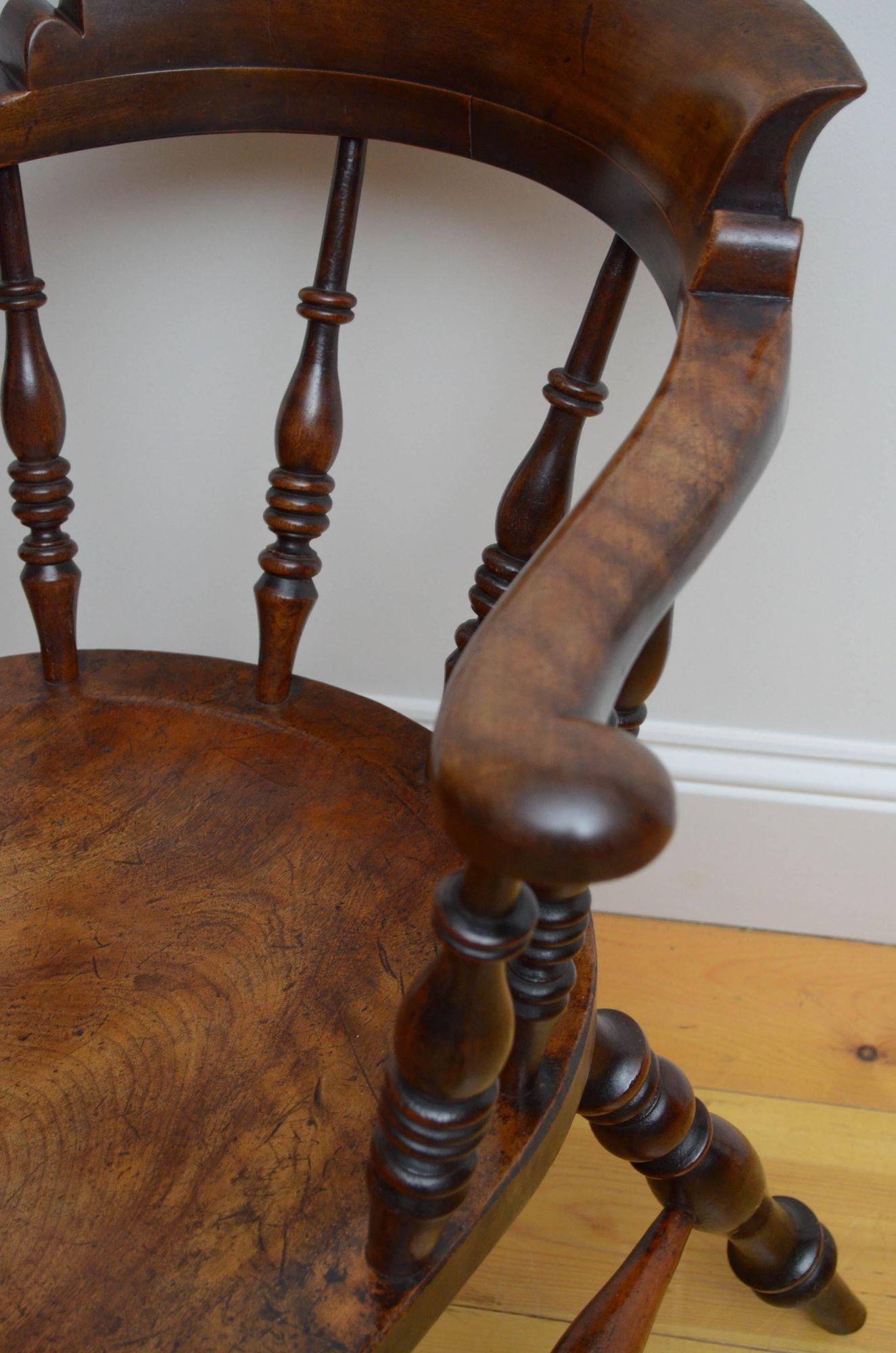 19th Century Victorian Smokers Bow Chair For Sale