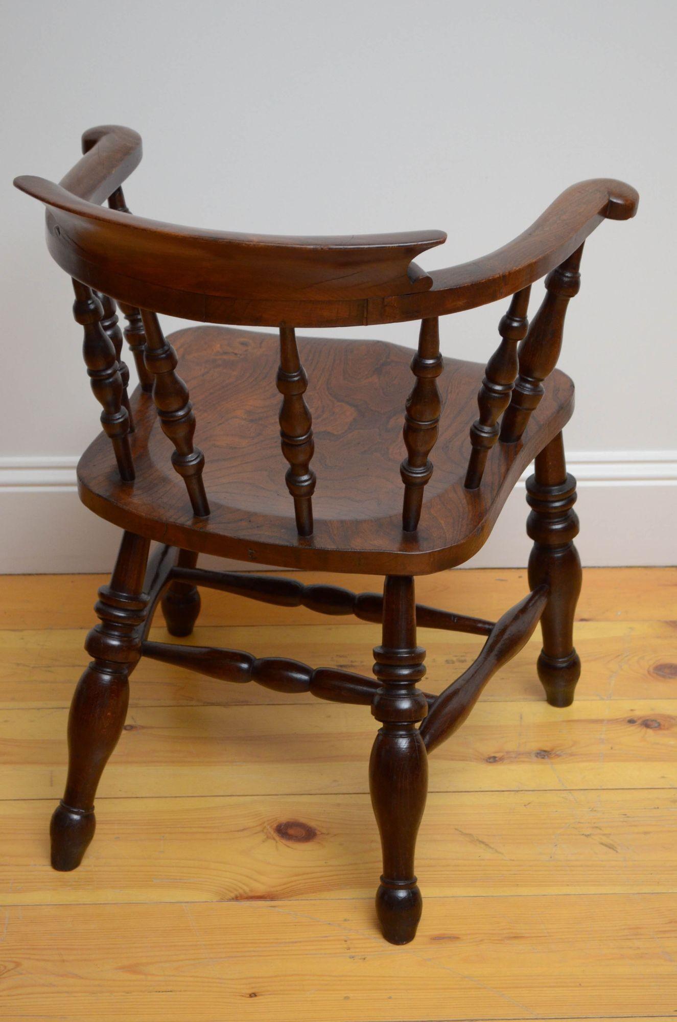 19th Century Victorian Smokers Bow Chair For Sale