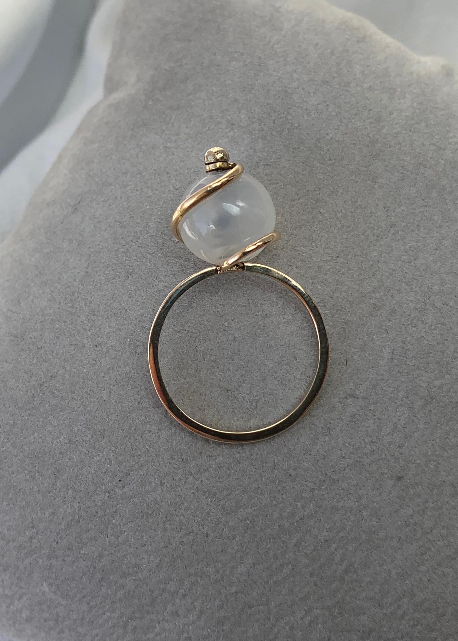 Antiker viktorianischer Schlangen Globus Ring Türkis Mondstein Gold im Angebot 6