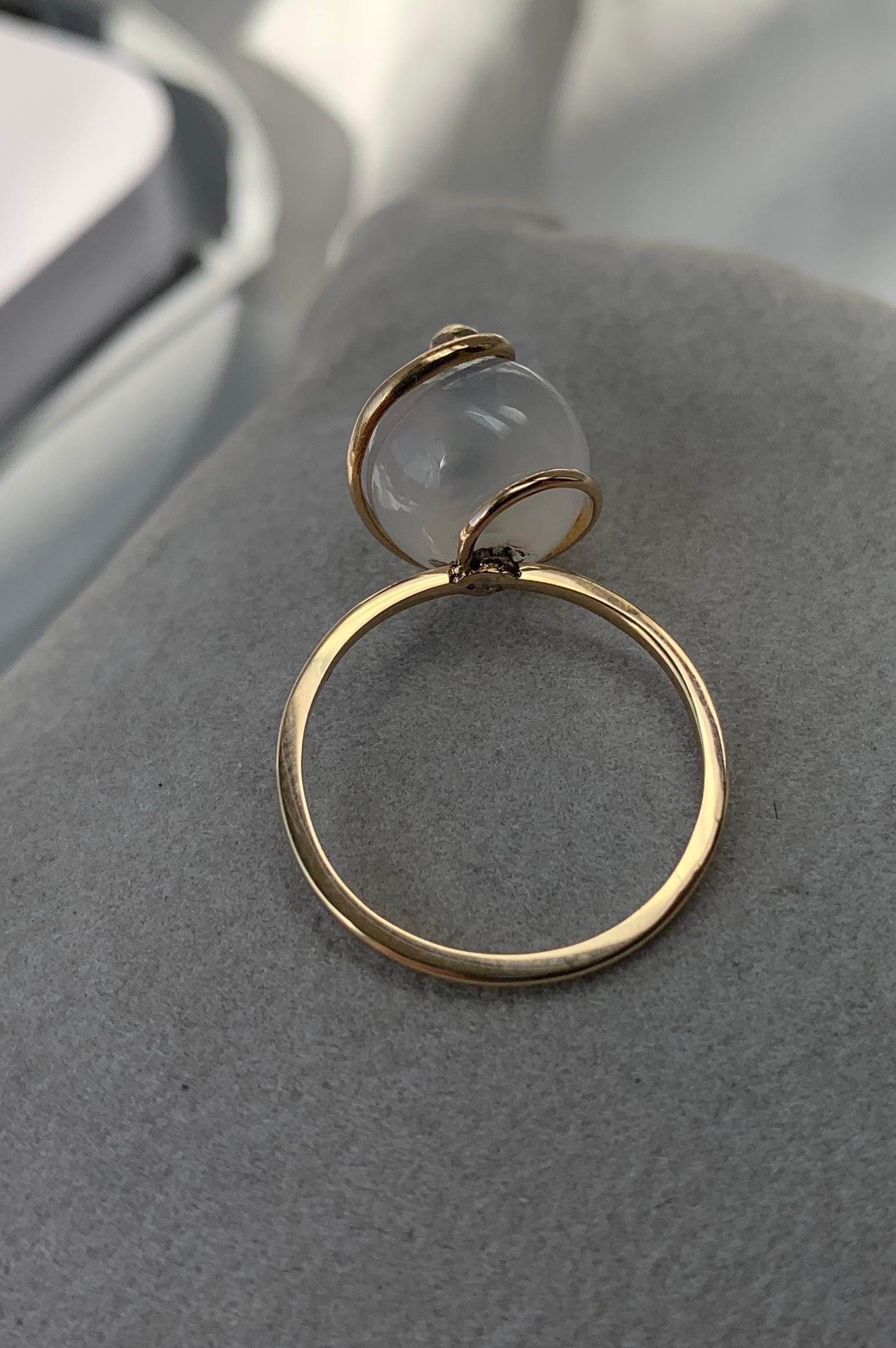 Antiker viktorianischer Schlangen Globus Ring Türkis Mondstein Gold im Angebot 8