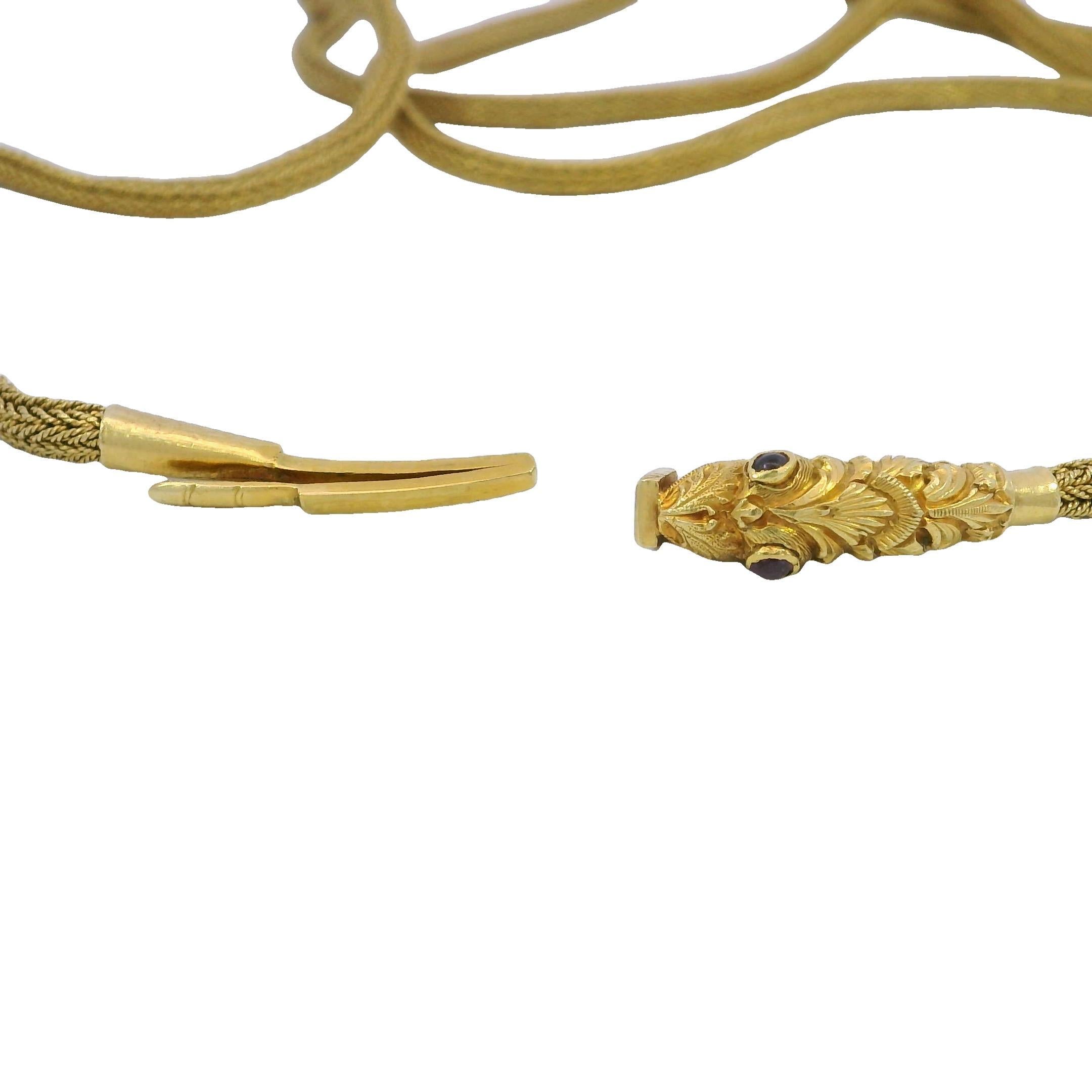 Victorian Snake Long Necklace 21K Yellow Gold 51