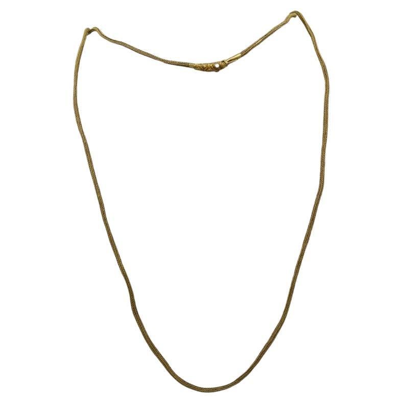 Victorian Snake Long Necklace 21K Yellow Gold 51" Length
