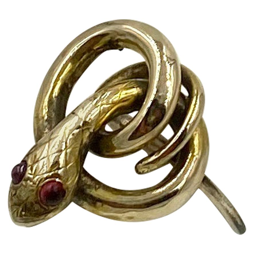 Stunning 14k Yellow Gold Band Infinity Two-Headed Snake Ring