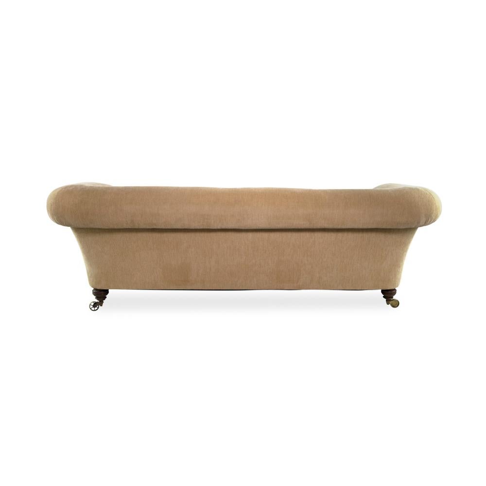 Victorian Sofa-Beautiful sleek shape, reupholstered 2004 with Rogers & Goffigan fabric. No loose cushions. Simple, Sleek, Beautiful. 