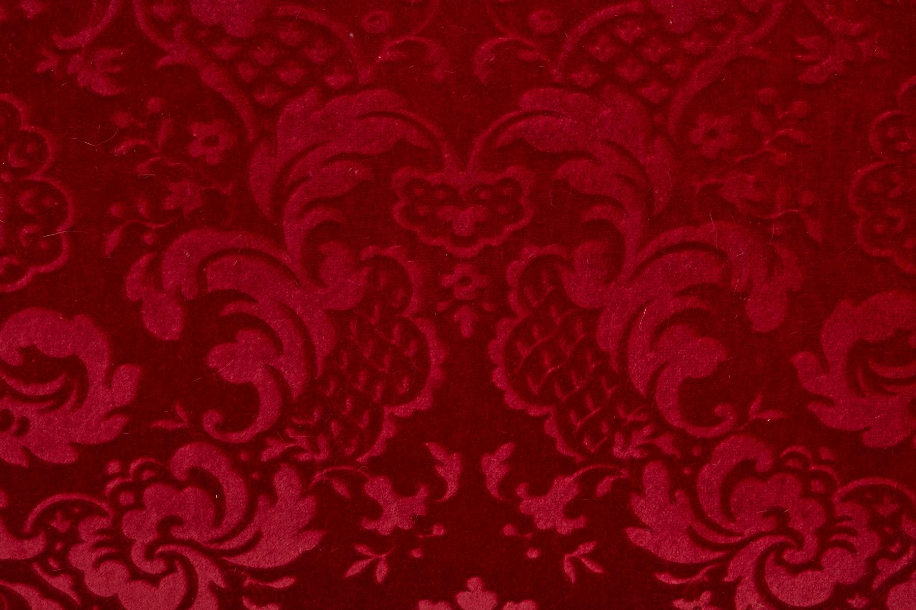 Victorian Sofa in Red Embossed Acanthus Mohair Upholstery No 1 of 2 3