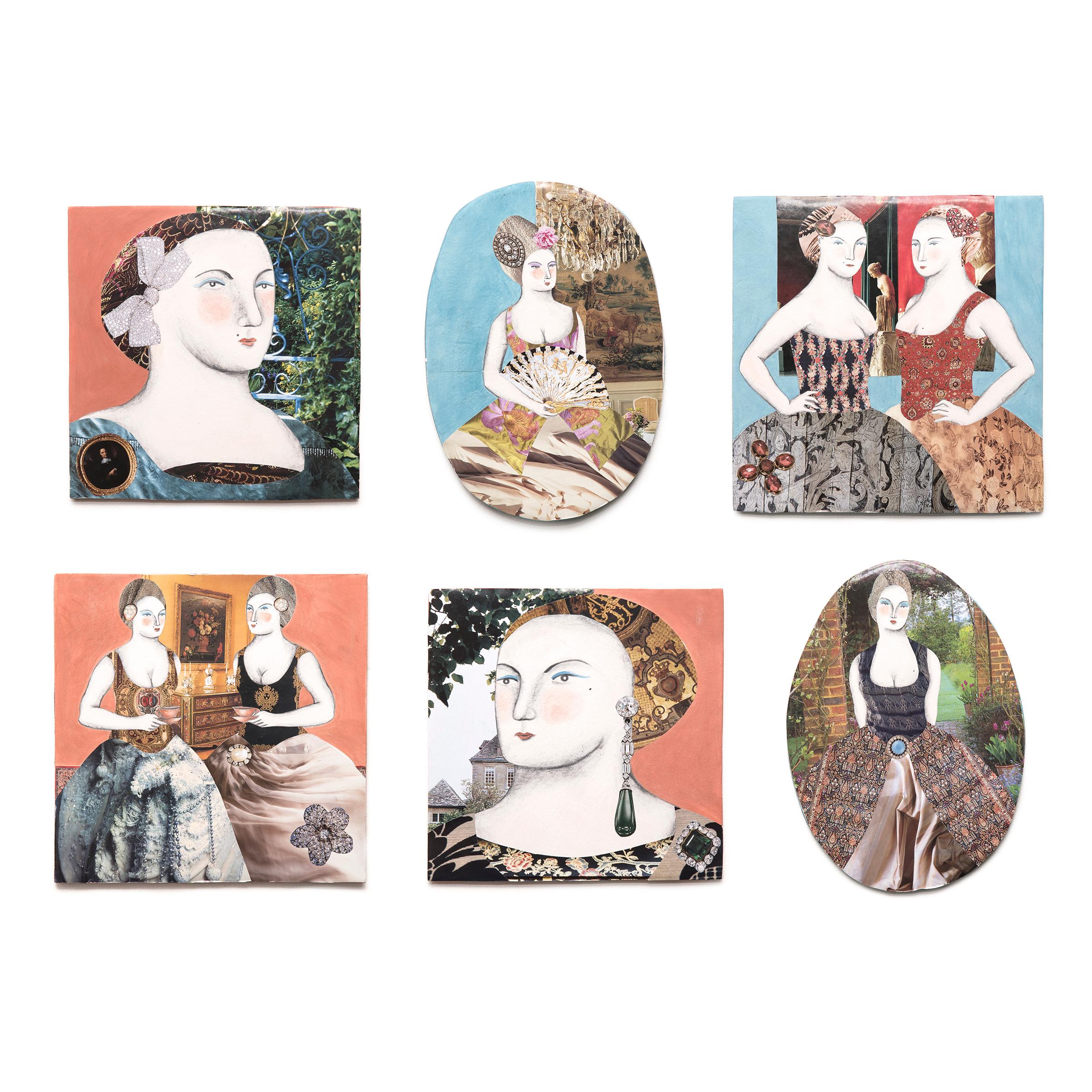 Mixed-Media-Kachel „Victorian Soiree“ von Pauline Hughes im Zustand „Gut“ im Angebot in Chicago, IL
