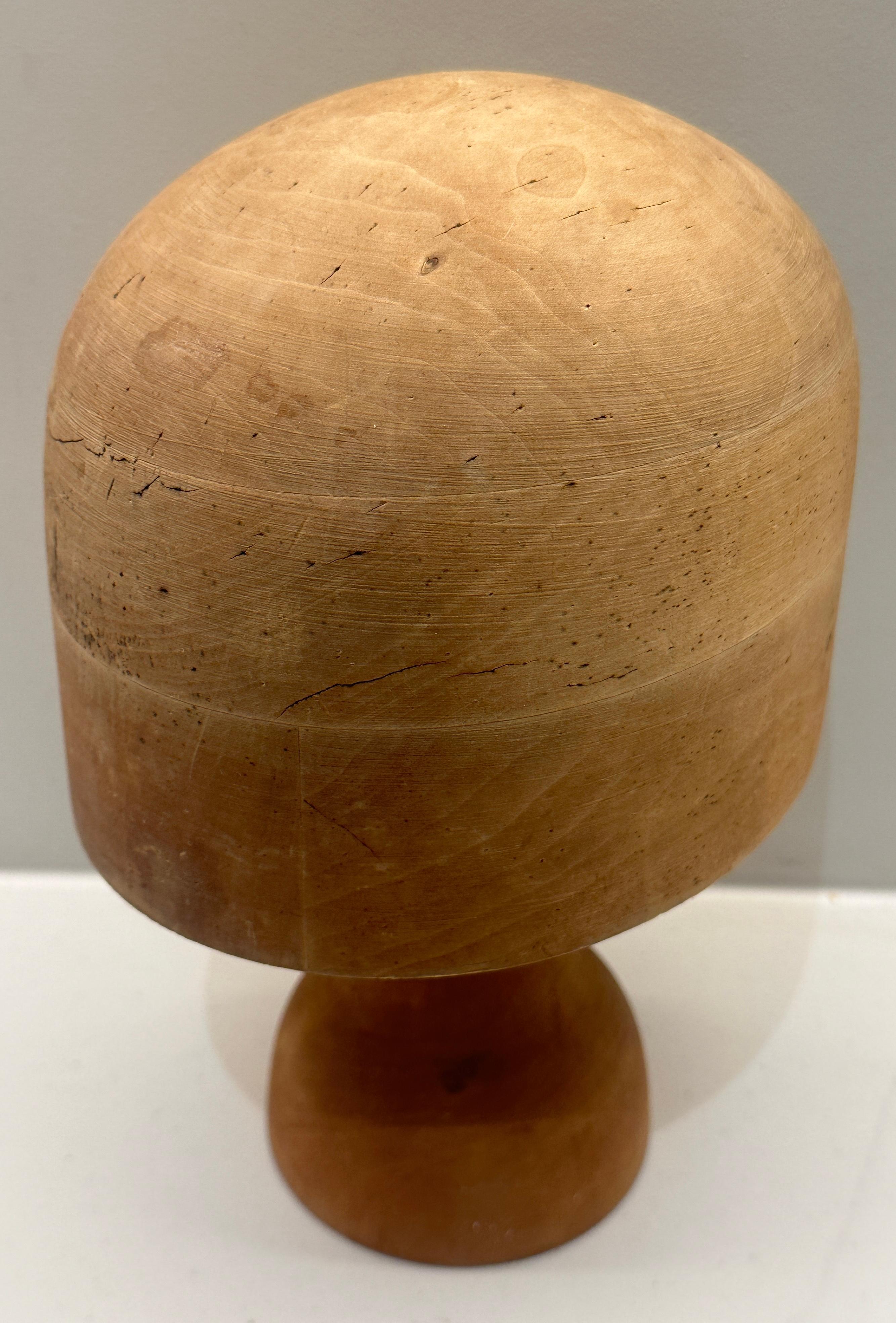 Victorian Solid Beech Hat Block Industrial Millinery Display Stand 21 1/2 3