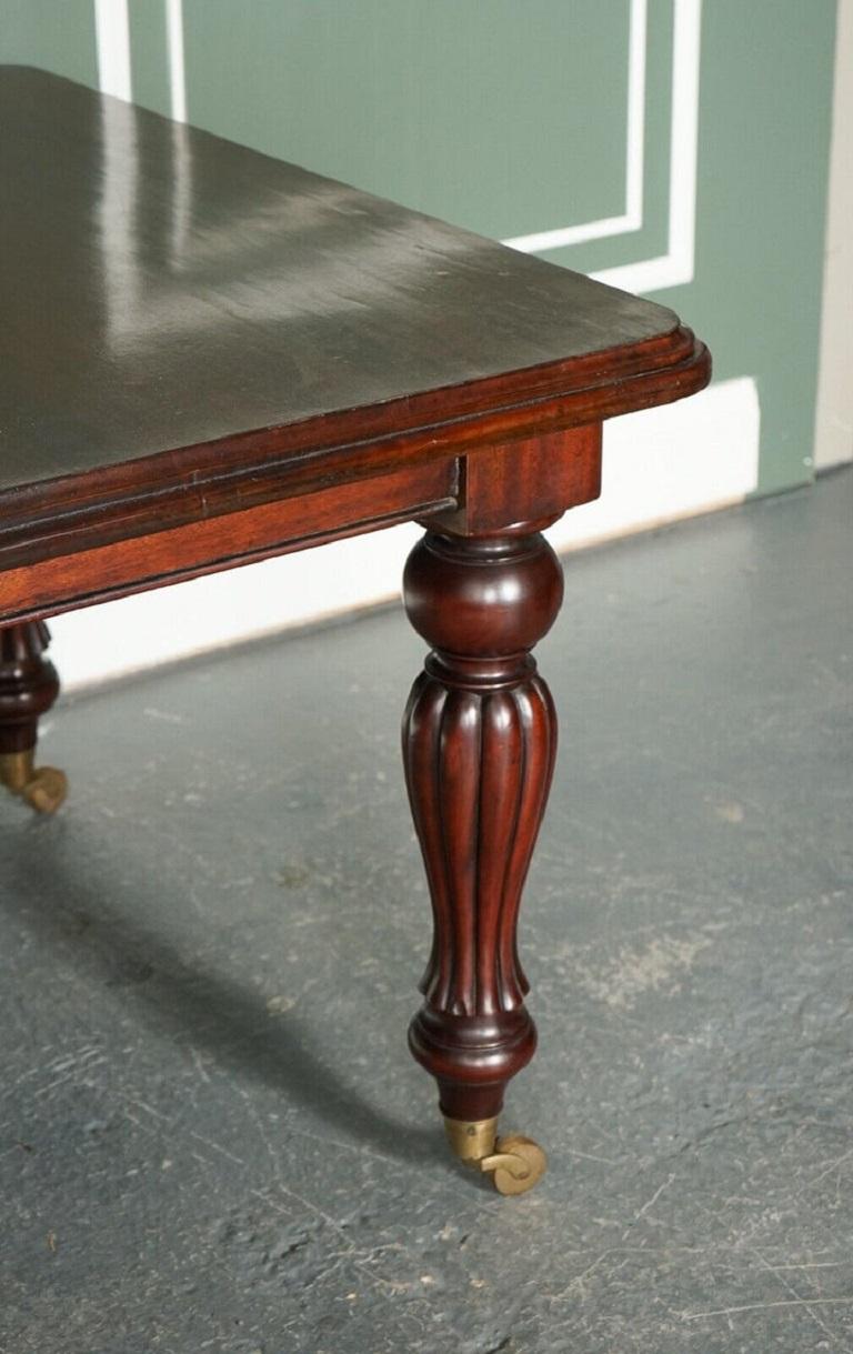 Hand-Crafted Victorian Solid Dining Table with Elegant Turned Legs, 19th Century