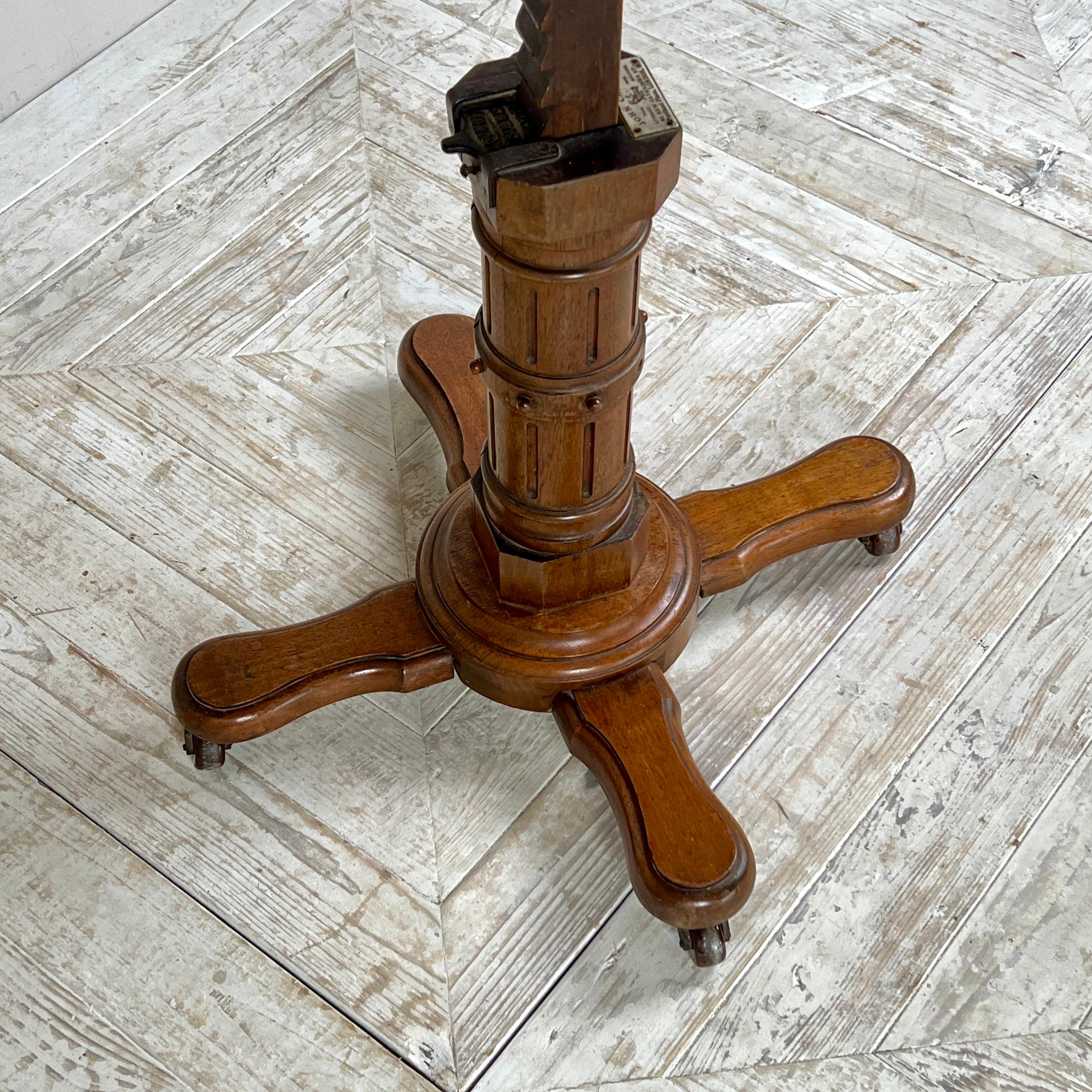 Victorian Solid Oak Adjustable Reading Table By John Carter For Sale 4