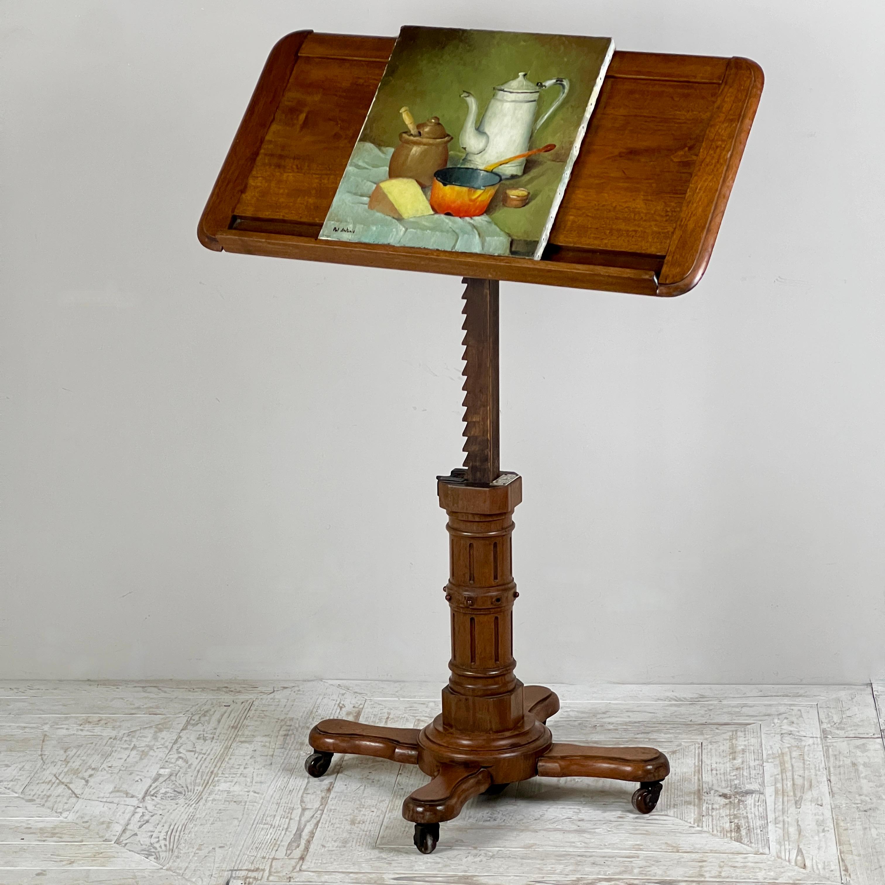 Victorian Solid Oak Adjustable Reading Table By John Carter For Sale 1