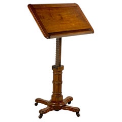 Antique Victorian Solid Oak Adjustable Reading Table By John Carter