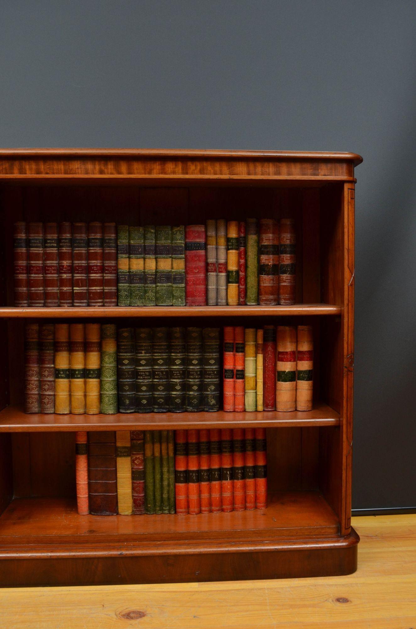 Victorian Solid Mahogany Open Bookcase For Sale 5