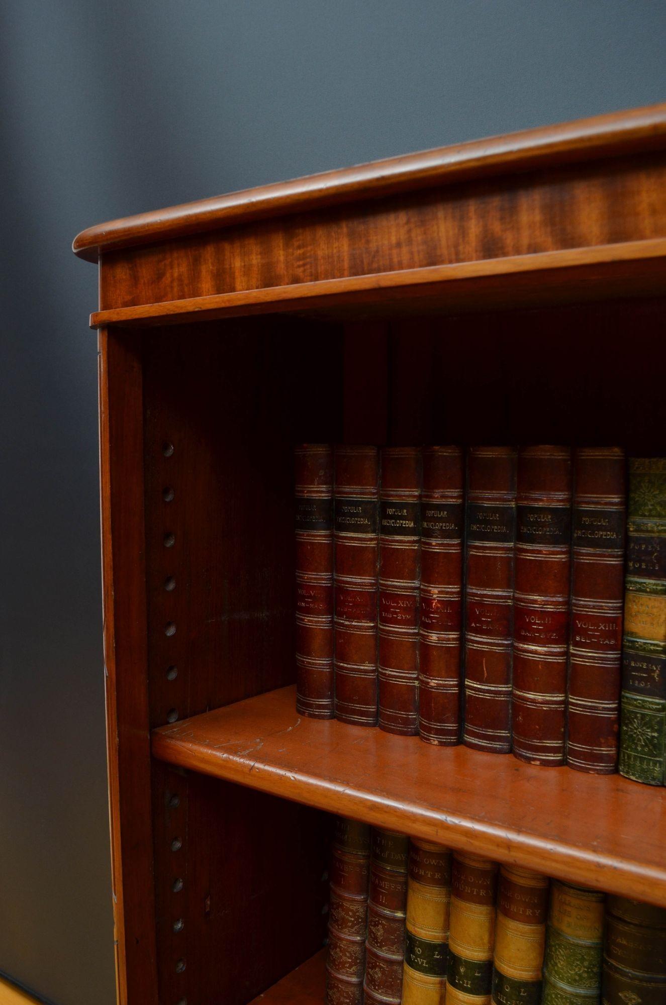 Victorian Solid Mahogany Open Bookcase For Sale 6