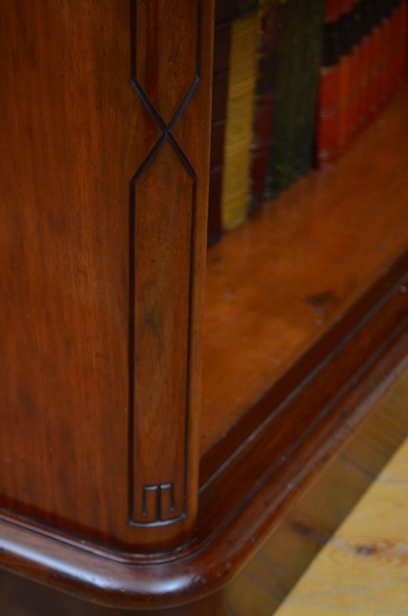 Victorian Solid Mahogany Open Bookcase For Sale 9