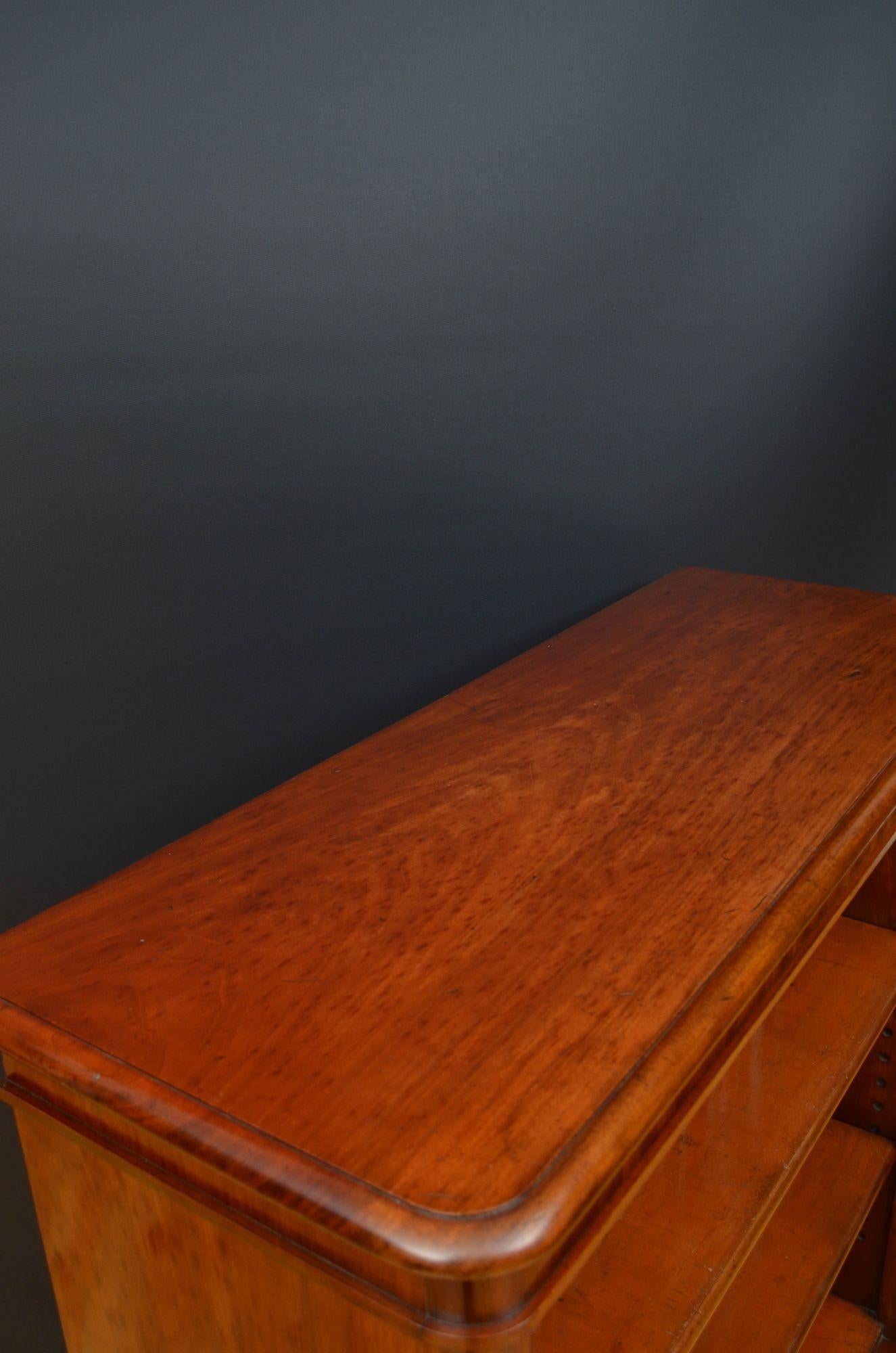 19th Century Victorian Solid Mahogany Open Bookcase For Sale