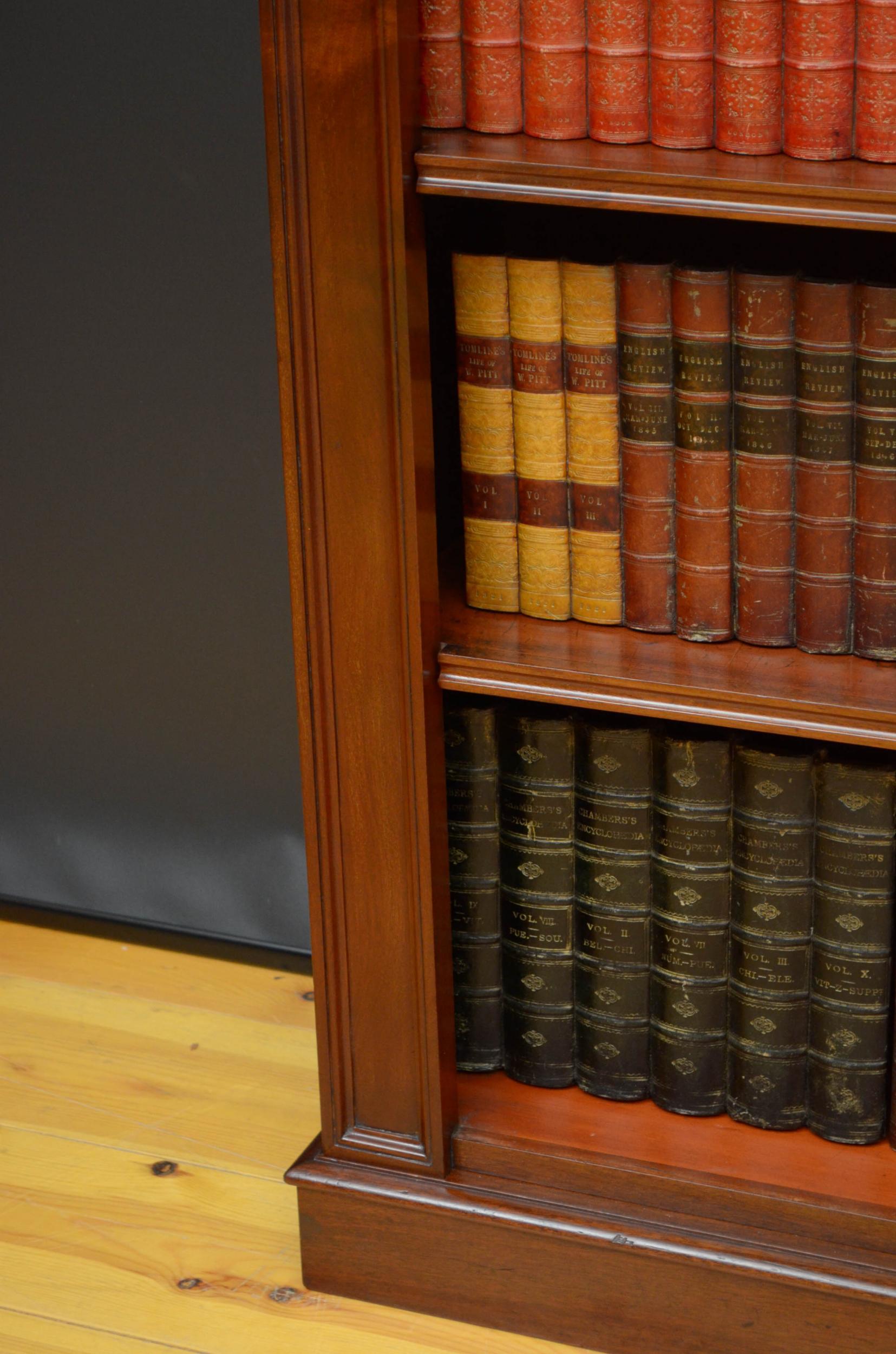 British Victorian Solid Mahogany Open Bookcase